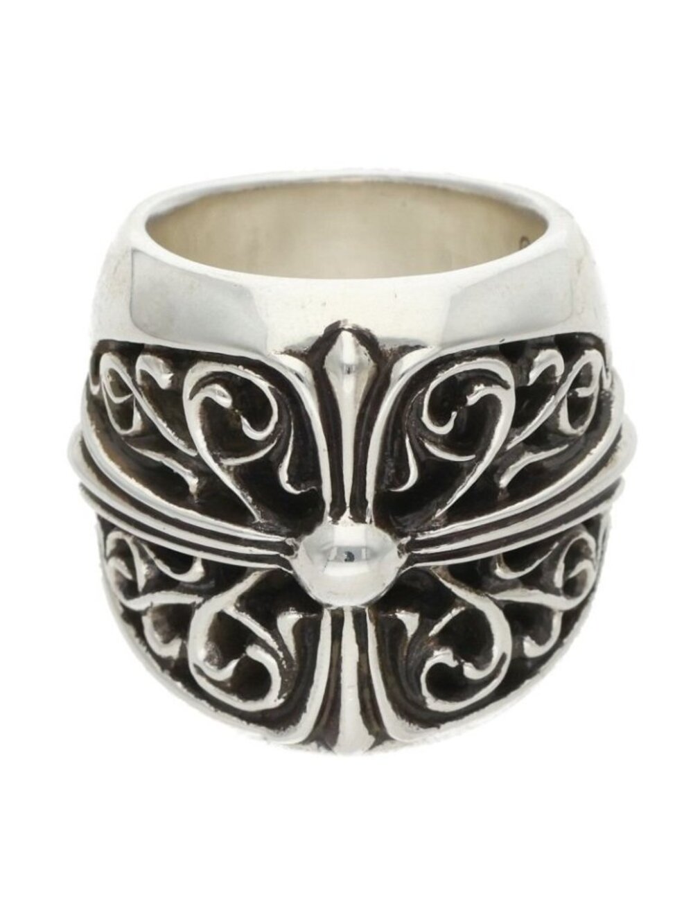 Chrome Hearts Classic Oval Cross Silver Ring